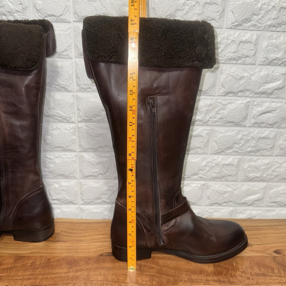 Vintage Foundry Co VFL-226 Brown Leather Shearling Riding Boots Women's 9 - Picture 7 of 10